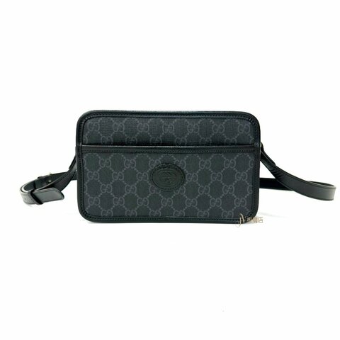 GUCCI Retro GG Supreme 黑色帆布相機包658572