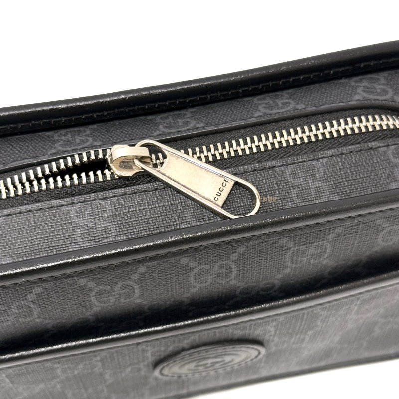 GUCCI Retro GG Supreme 黑色帆布相機包658572-6