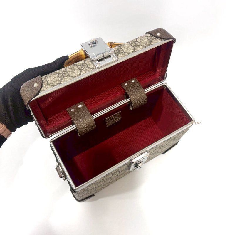 GUCCI 秀款老花竹節硬箱斜背包 533623-6