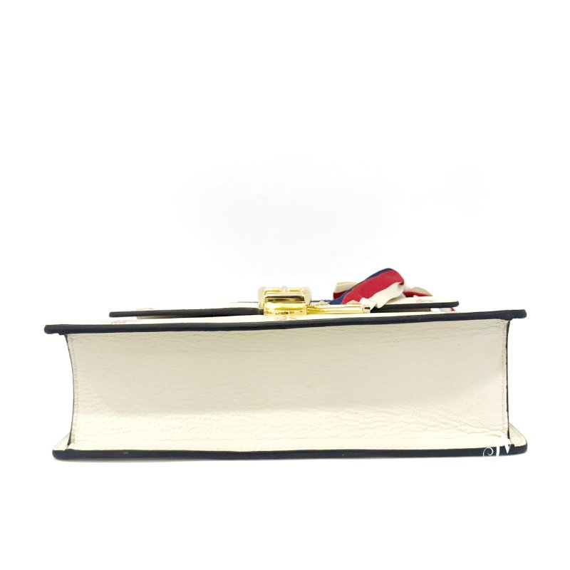 GUCCI 米色牛皮Sylvie蜜蜂星星手提肩背包-4