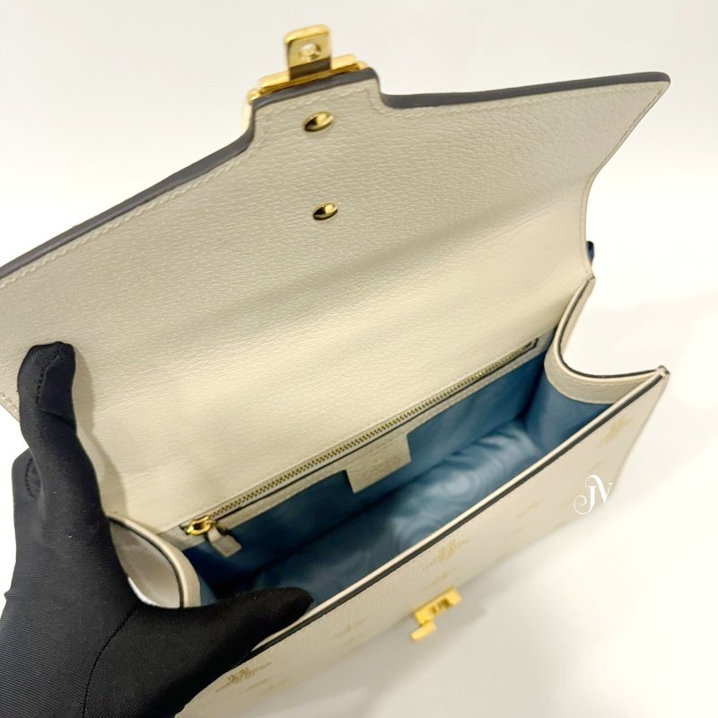 GUCCI 米色牛皮Sylvie蜜蜂星星手提肩背包-5