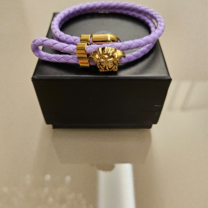 VERSACE皮革編織手環-1