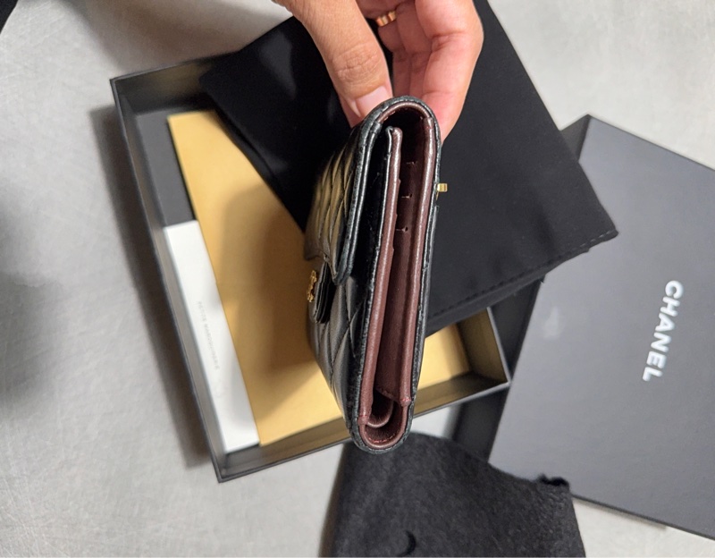 質感香奈兒羊皮短夾-3