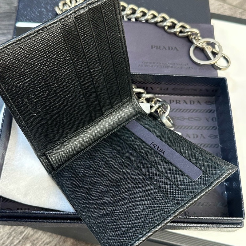 Prada 普拉達 牛皮 錢包鏈條可以拆卸 尺寸約：11*1.5*9.5cm~-6