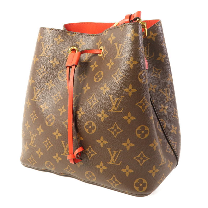 LOUIS VUITTON Monogram Neo Noe Bucket Bag金扣肩背袋Coquelicot-2