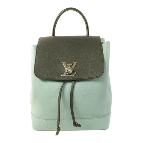 LOUIS VUITTON 牛皮皮革Lockme Backpack銀扣背包