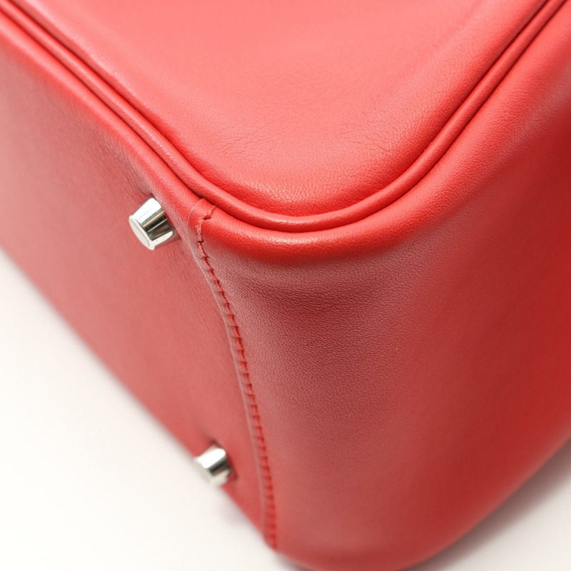 HERMES Lindy Mini Verso 單肩包 Z Swift 皮革 Rouge coeur 二手女款 SHW-5