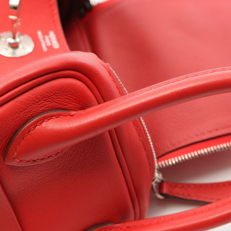 HERMES Lindy Mini Verso 單肩包 Z Swift 皮革 Rouge coeur 二手女款 SHW-6