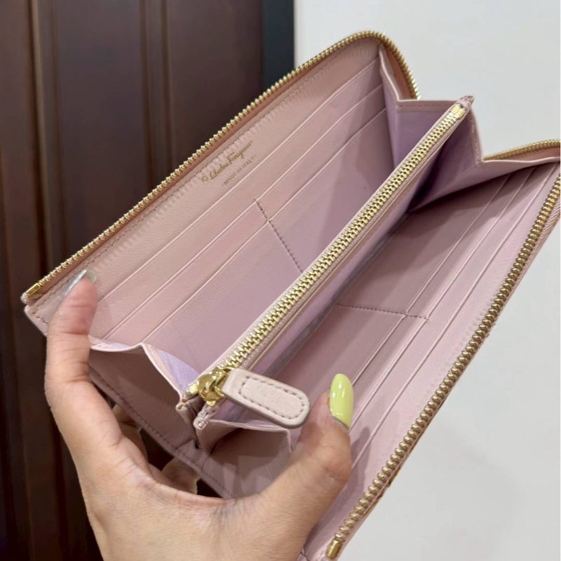 Salvatore ferragamo 粉色 蝴蝶節 錢包 錢夾 皮夾 皮包 長夾-5