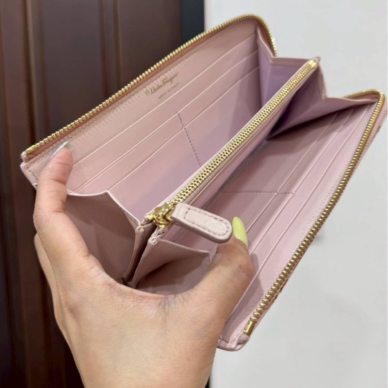 Salvatore ferragamo 粉色 蝴蝶節 錢包 錢夾 皮夾 皮包 長夾-6