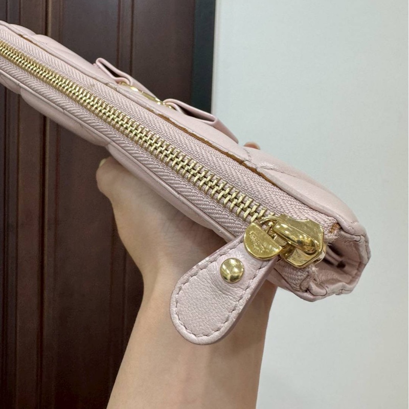 Salvatore ferragamo 粉色 蝴蝶節 錢包 錢夾 皮夾 皮包 長夾-8