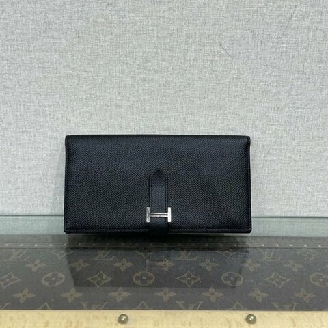 HERMES bearn H黑銀長款錢包17.5*9*2 98新