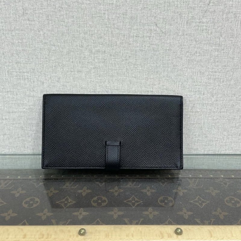 HERMES bearn H黑銀長款錢包17.5*9*2 98新-4