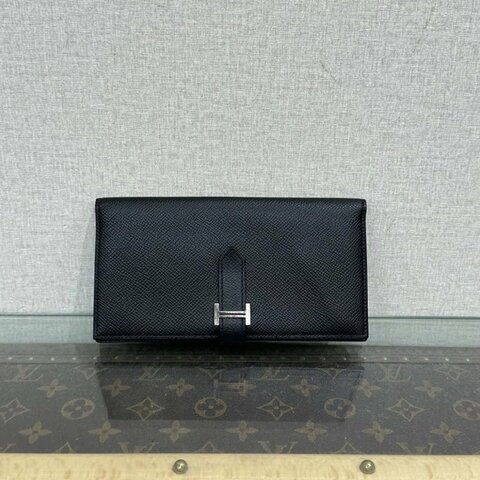 HERMES bearn H黑銀長款錢包17.5*9*2 98新
