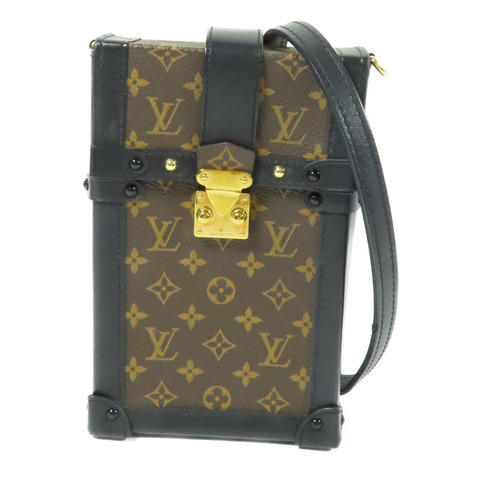 LOUIS VUITTON Monogram Pochette Trunk Vertical金扣鏈帶肩背袋