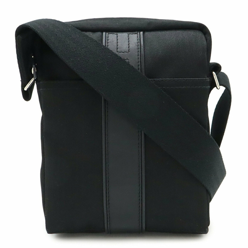 HERMES Acapulco Bandouliere PM 單肩包 Pochette Toile Chevron 皮革 黑色-0