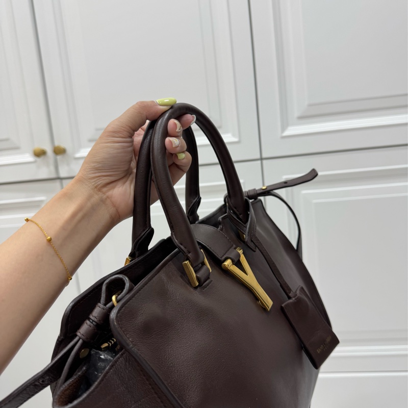 Yves Saint Laurent YSL 聖羅蘭 棕色 咖啡 Cabas Chy 手提包 肩背包 斜背包 公事包-6