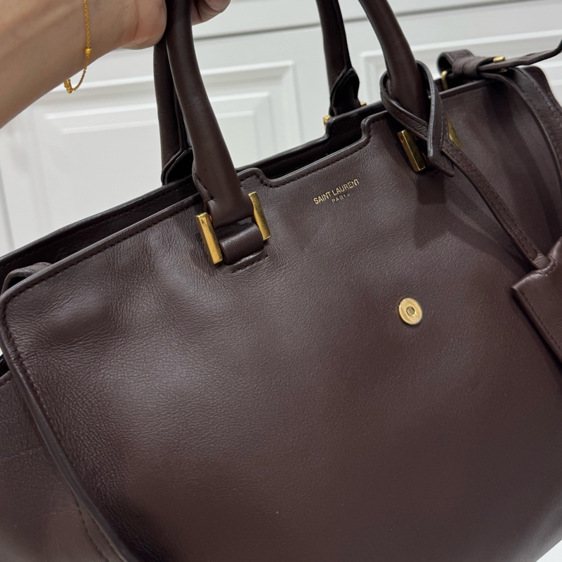 Yves Saint Laurent YSL 聖羅蘭 棕色 咖啡 Cabas Chy 手提包 肩背包 斜背包 公事包-31