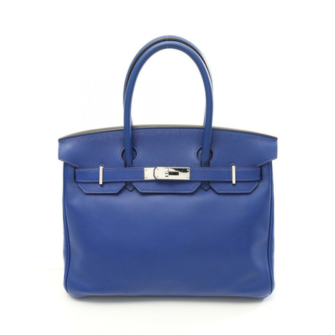 愛馬仕 Birkin 30 手袋 O Swift 皮革 藍色電光 二手 女士 SHW