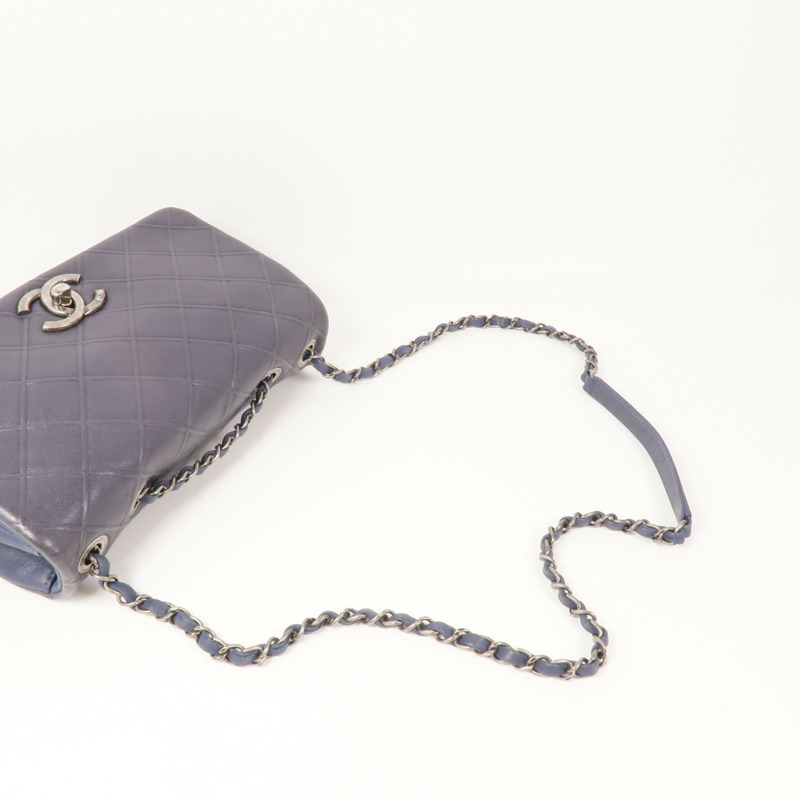 CHANEL 牛皮皮革Chain Shoulder Bag銀扣鏈帶肩背袋-8