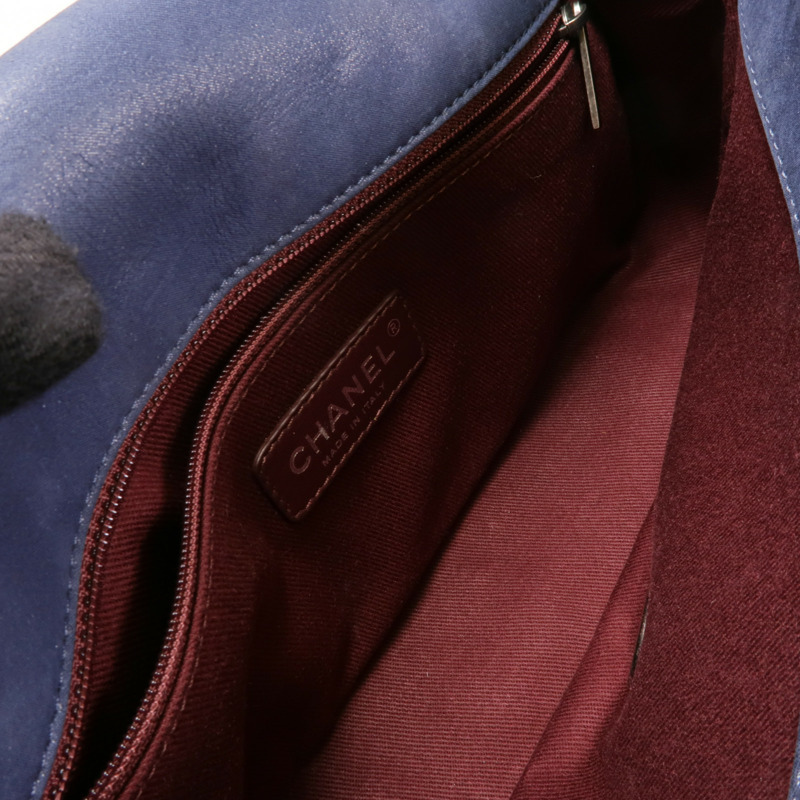 CHANEL 牛皮皮革Chain Shoulder Bag銀扣鏈帶肩背袋-12