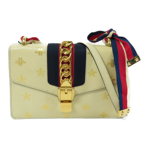 GUCCI 牛皮皮革Bee Star Sylvie金扣肩背袋