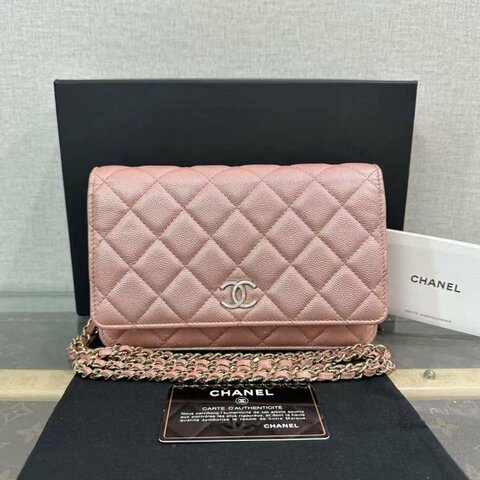 ✨CHANEL 幻彩粉貝母扣woc肩背斜背包 19*12*4 98新配件塵袋盒子保卡