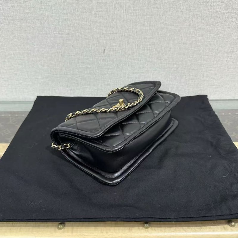 ✨CHANEL 黑金金幣豆腐包 19*12*6 98新 配件塵袋盒子保卡-3