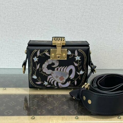 ✨DIOR 限量款手繪天蠍座盒子包17*13*6 98新 配件:塵袋