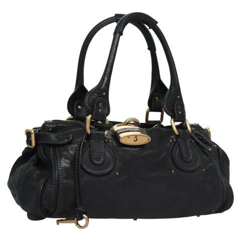 Chloe Paddington 單肩包 皮革 黑色 金色 銀色 正品 EC782
