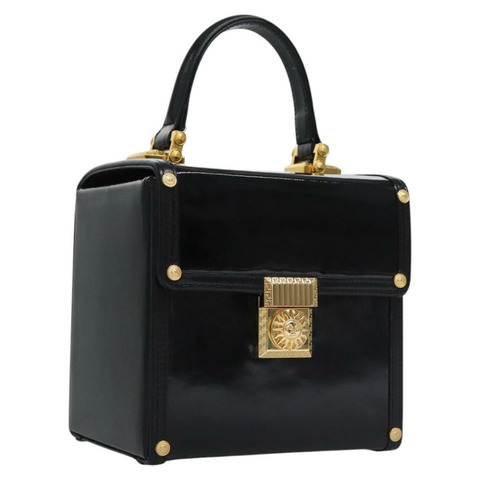 VERSACE 手提包 漆皮 黑金色 正品 BA592
