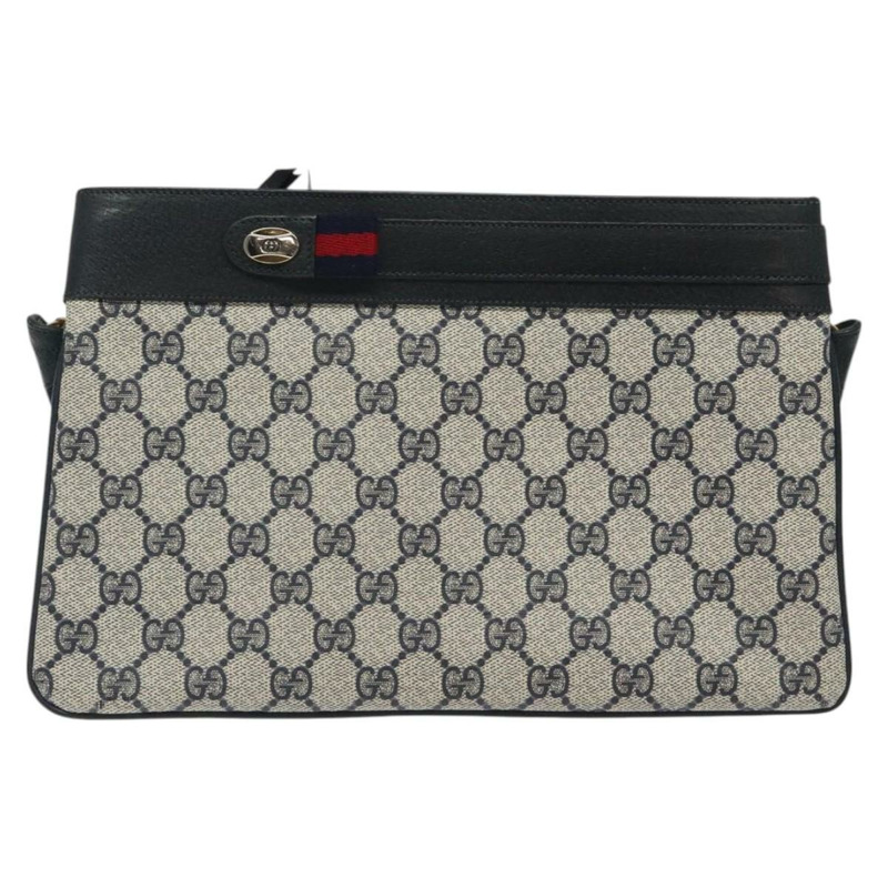 【日本直送】GUCCI GG Supreme Sherry Line 單肩包 PVC 海軍藍/金色 96 02 035 正品 MY260-1