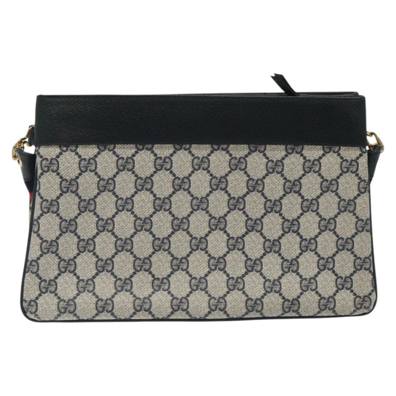 【日本直送】GUCCI GG Supreme Sherry Line 單肩包 PVC 海軍藍/金色 96 02 035 正品 MY260-2