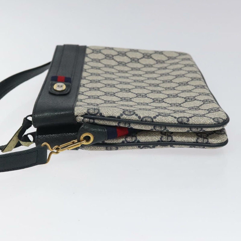 【日本直送】GUCCI GG Supreme Sherry Line 單肩包 PVC 海軍藍/金色 96 02 035 正品 MY260-4