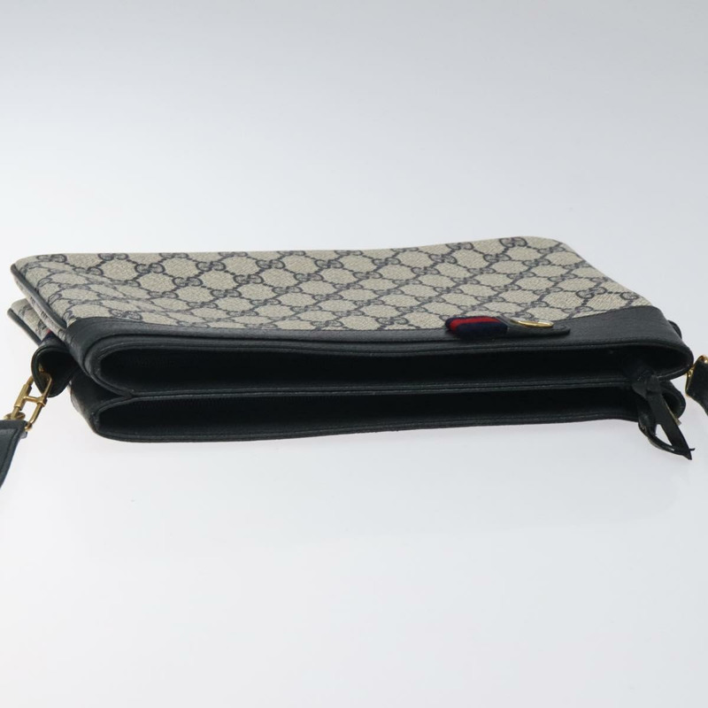 【日本直送】GUCCI GG Supreme Sherry Line 單肩包 PVC 海軍藍/金色 96 02 035 正品 MY260-5