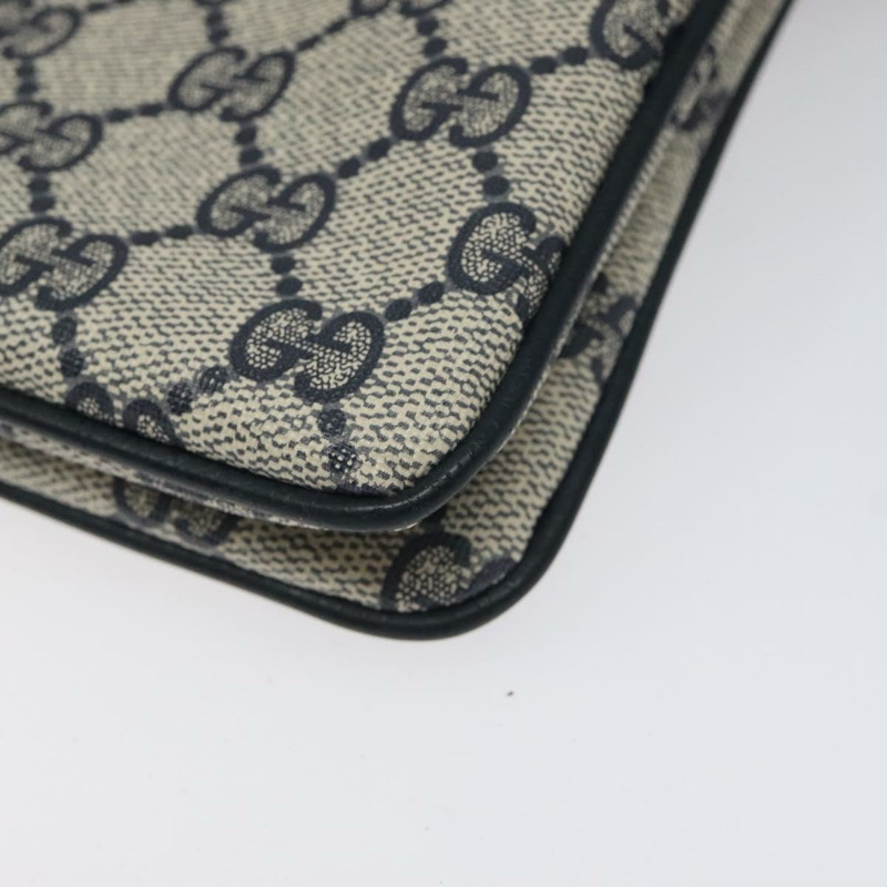 【日本直送】GUCCI GG Supreme Sherry Line 單肩包 PVC 海軍藍/金色 96 02 035 正品 MY260-9