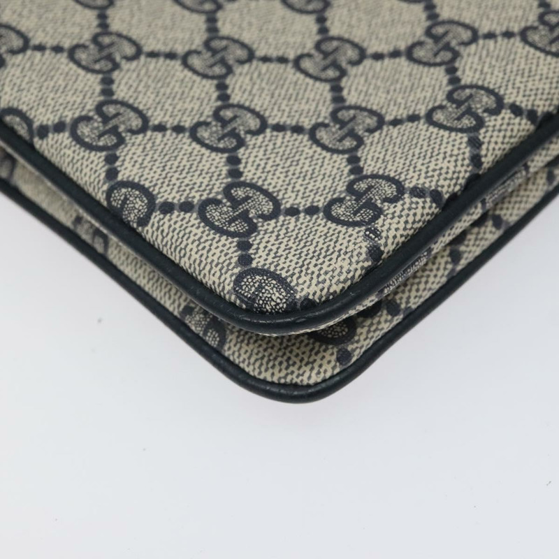 【日本直送】GUCCI GG Supreme Sherry Line 單肩包 PVC 海軍藍/金色 96 02 035 正品 MY260-10