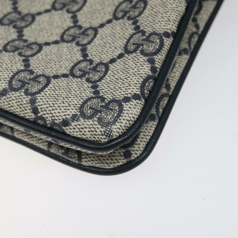 【日本直送】GUCCI GG Supreme Sherry Line 單肩包 PVC 海軍藍/金色 96 02 035 正品 MY260-11