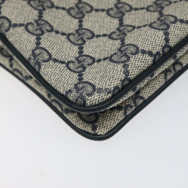 【日本直送】GUCCI GG Supreme Sherry Line 單肩包 PVC 海軍藍/金色 96 02 035 正品 MY260-12