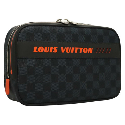 路易威登 Damier 鈷 Trousse 香水 GM 手拿包 N60245 LV 正品 BD1953