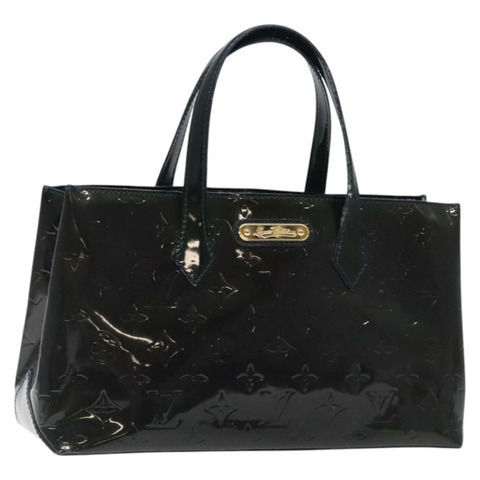 路易威登 Monogram Vernis Wilshire PM 手提包 Bluenuit M93684 正品 BA1022