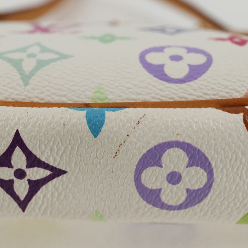 【日本直送】路易威登 Multicolor Pochette Accessoires 手拿包 白色 M92649 Auth 123204V-15