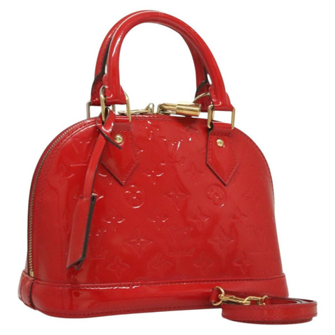 路易威登 Monogram Vernis Alma BB 手提包 2 選購紅色 Slys M90174 正品 124828