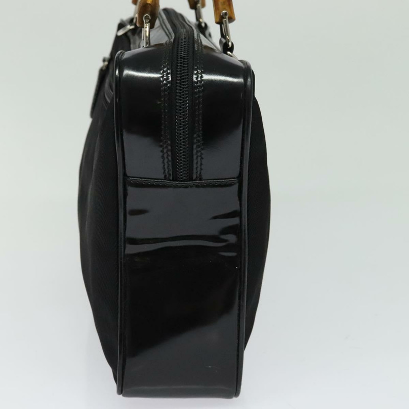 【日本直送】GUCCI 竹節手提包 尼龍 兩用 黑色 銀色 000 2040 0538 正品 SW805-4