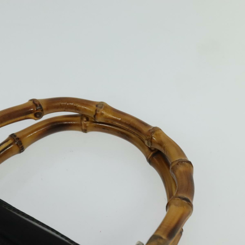 【日本直送】GUCCI 竹節手提包 尼龍 兩用 黑色 銀色 000 2040 0538 正品 SW805-7