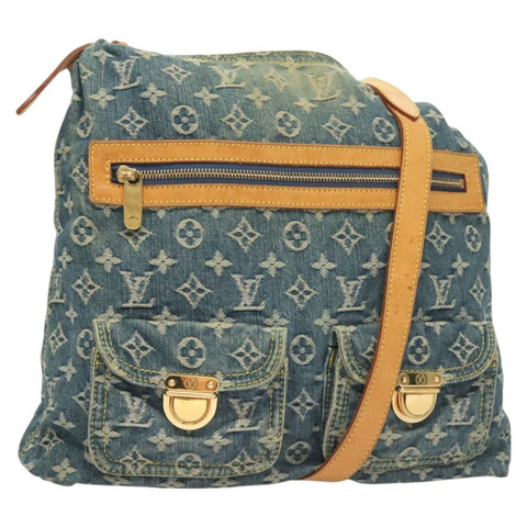 路易威登 Monogram Denim Buggy GM 肩背包藍色 M95048 LV 授權 127678
