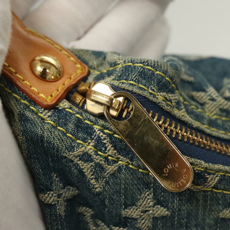 【日本直送】路易威登 Monogram Denim Buggy GM 肩背包藍色 M95048 LV 授權 127678-16