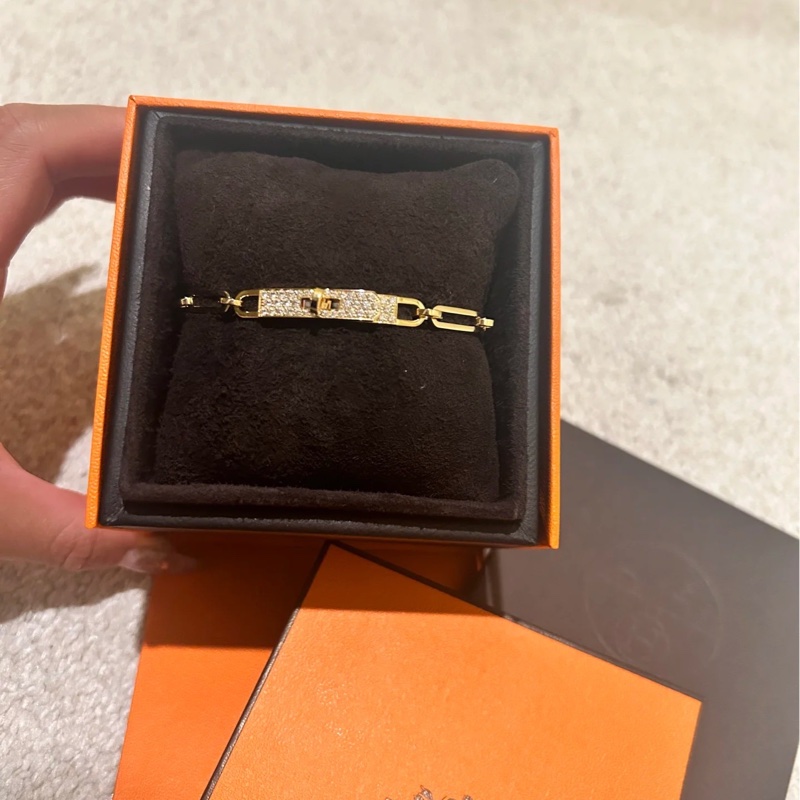 專櫃356200 愛馬仕 Kelly Chaine手鍊  Xs尺寸黃金色 台灣購證-0