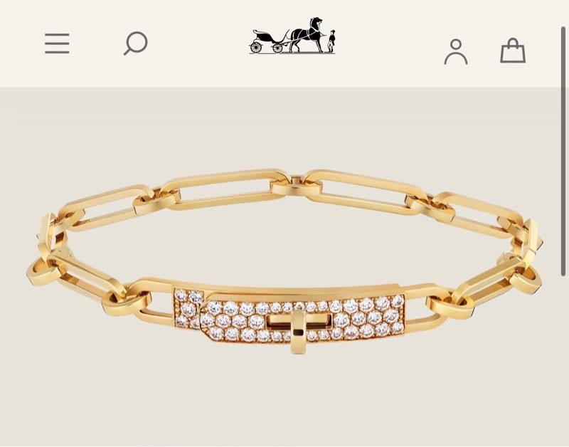 專櫃356200 愛馬仕 Kelly Chaine手鍊  Xs尺寸黃金色 台灣購證-2