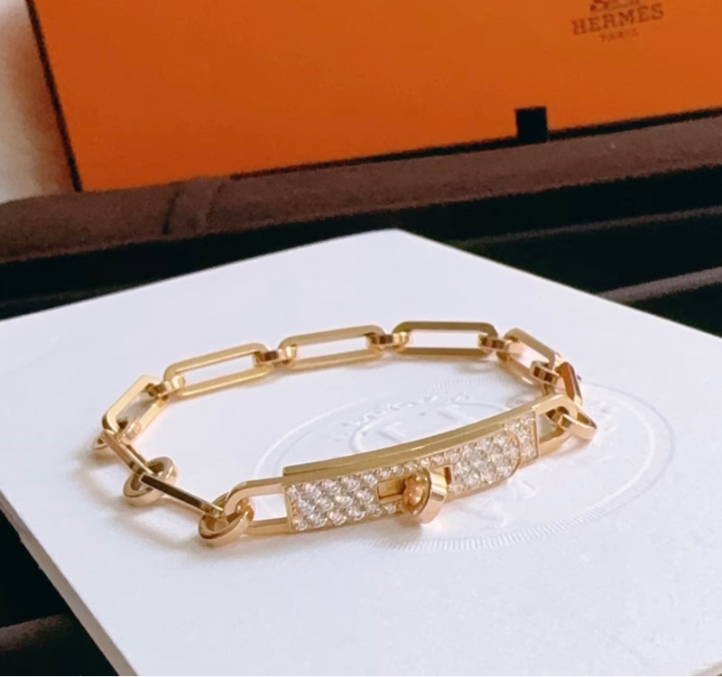 專櫃356200 愛馬仕 Kelly Chaine手鍊  Xs尺寸黃金色 台灣購證-3